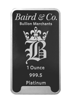 1oz Platinum Queen's Jubilee bar